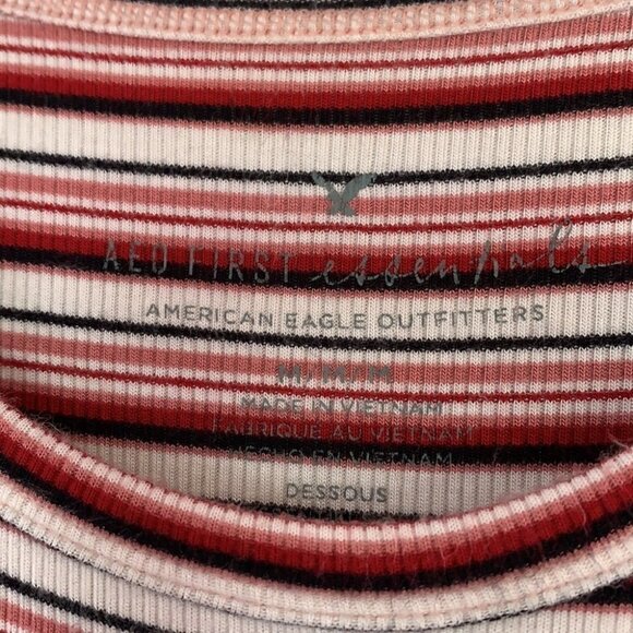 AMERICAN Eagle white black and Red striped tank - Picture 3 of 7